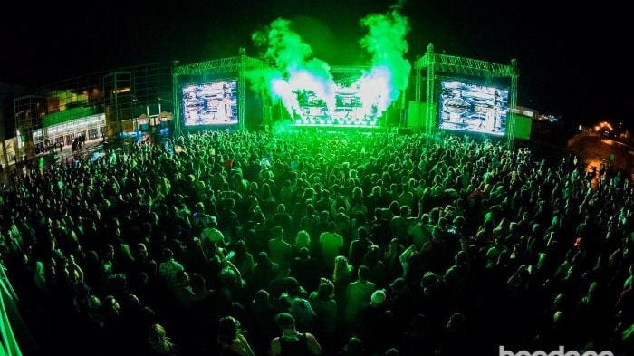 Bomfest at nighttime in Canada