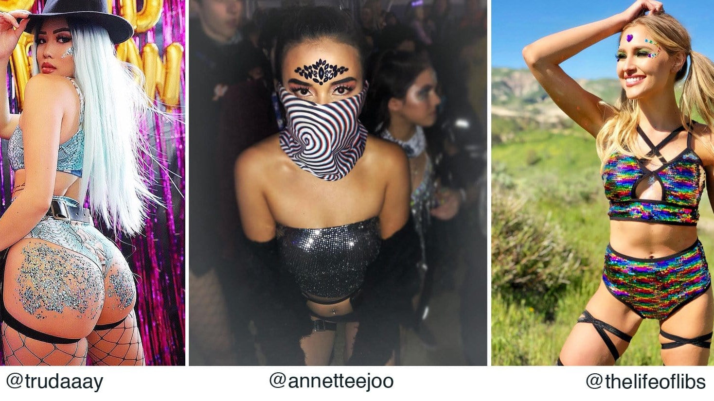 photo collage of the best rave accessories for festivals 2019