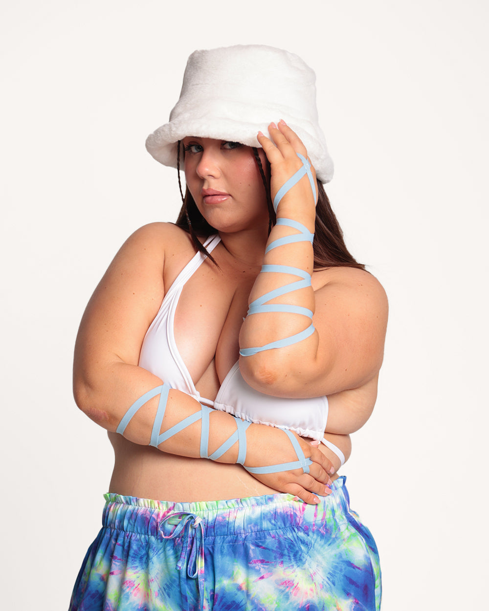 Bombshell Babe Arm Wraps-Baby Blue-Curve1-Side--Milani---1X
