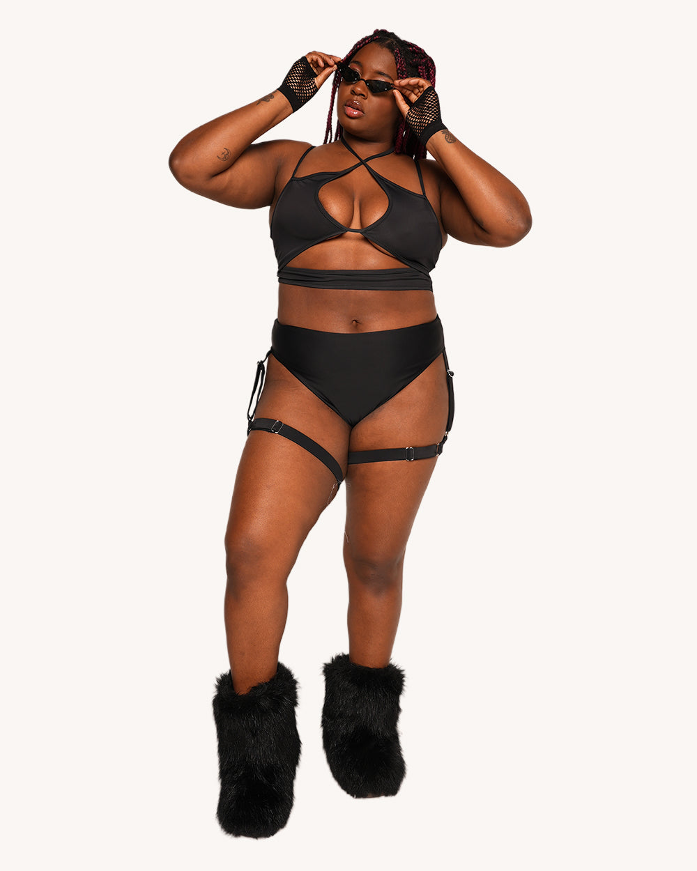 1-800-RAVE-GRL Harness Booty Shorts - Image 6