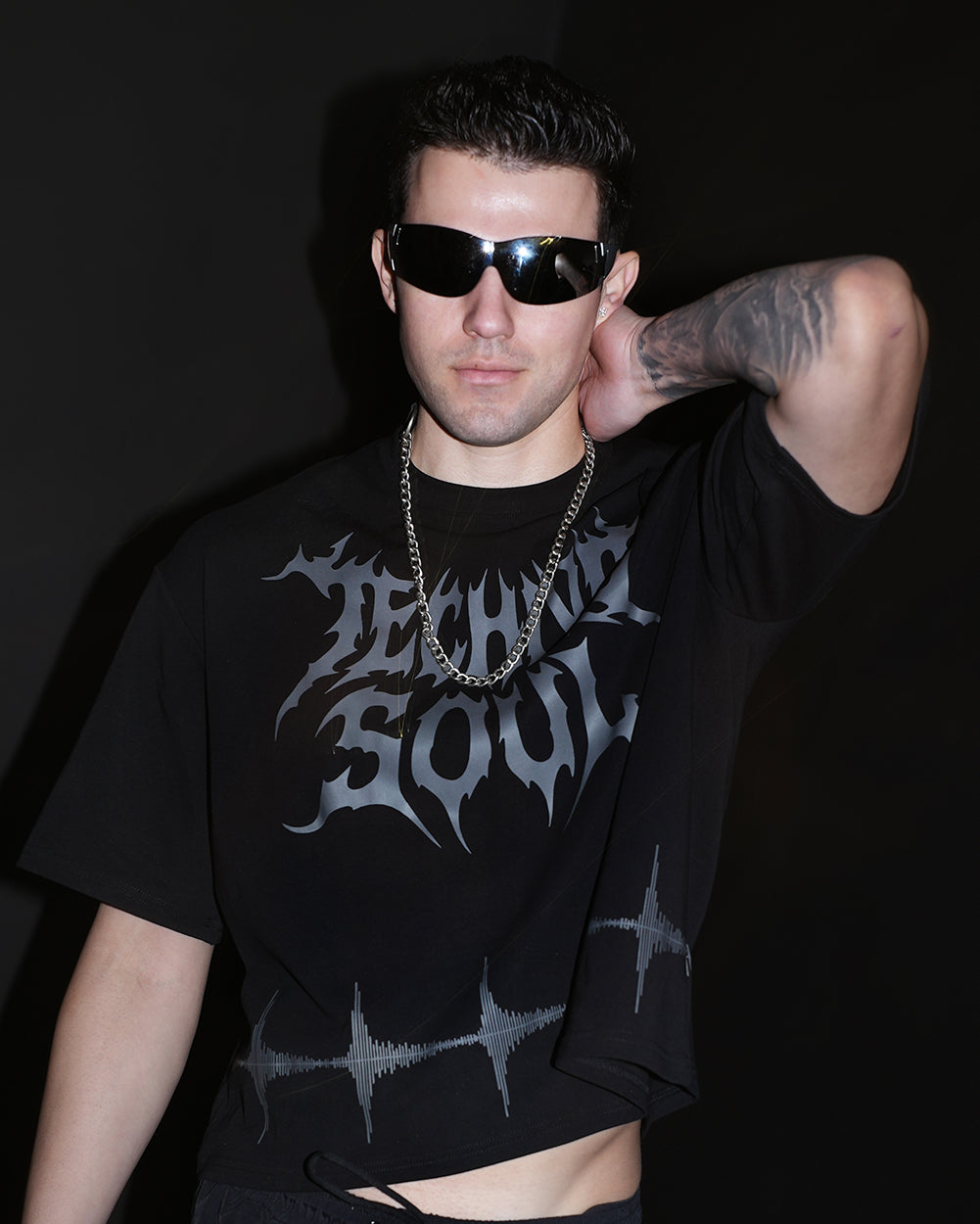 Techno Soul Graphic Oversized Tee-Men