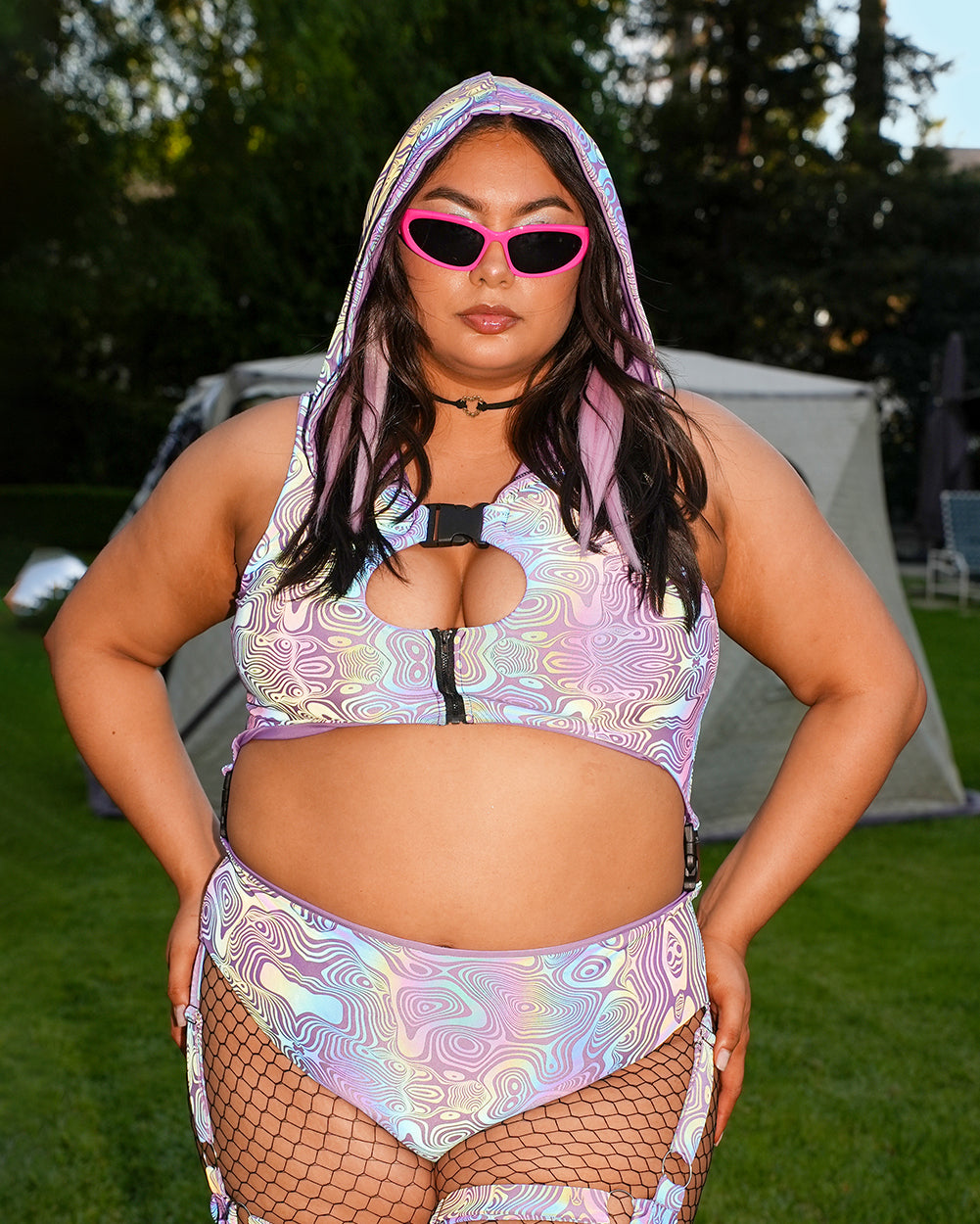 Twisted Reality Purple Rainbow Reflective Bodysuit - Image 35255071178935