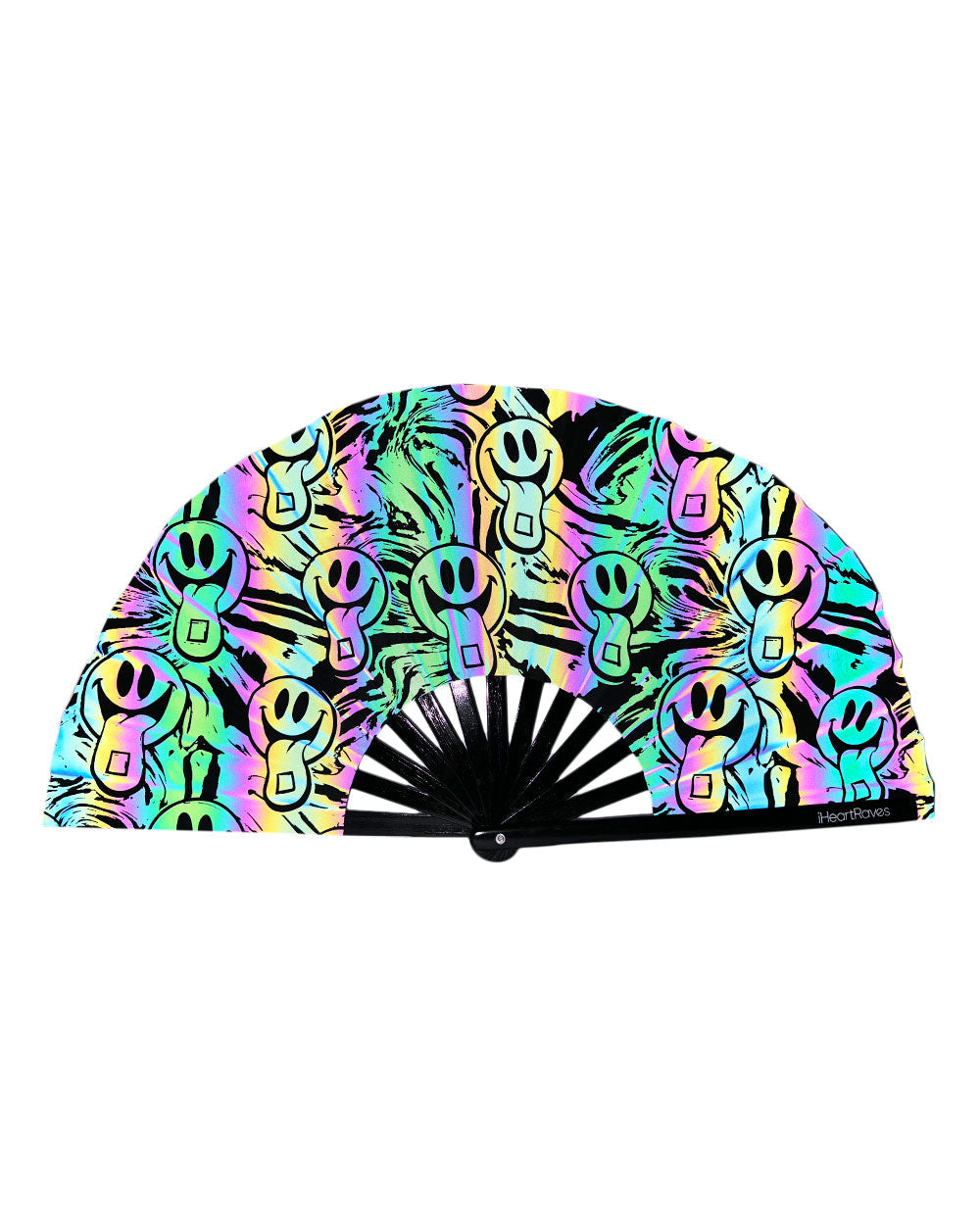 Happy Hour Rainbow Reflective Hand Fan-Rainbow-Front