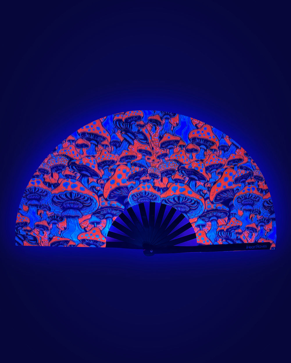 Secret of Life Mushroom UV Reactive Hand Fan - Image 34709899346103
