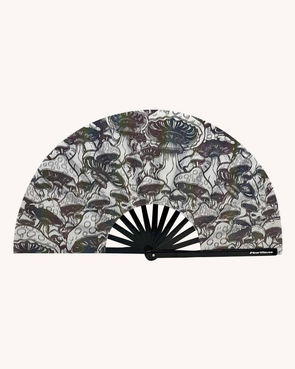 Secret of Life Mushroom Rainbow Reflective Hand Fan - Image 1
