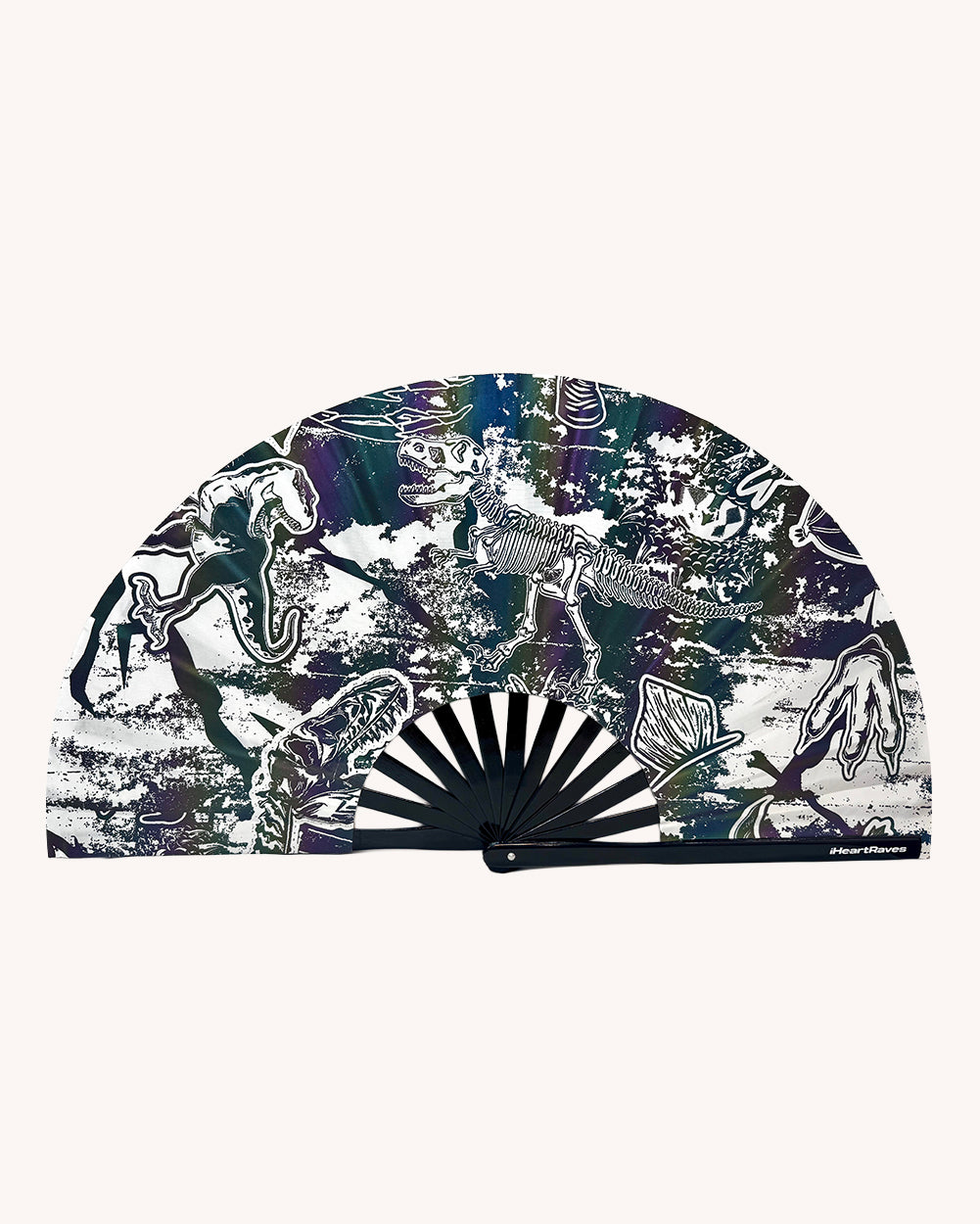 Reckless White Reflective Hand Fan - Image 33537195311287