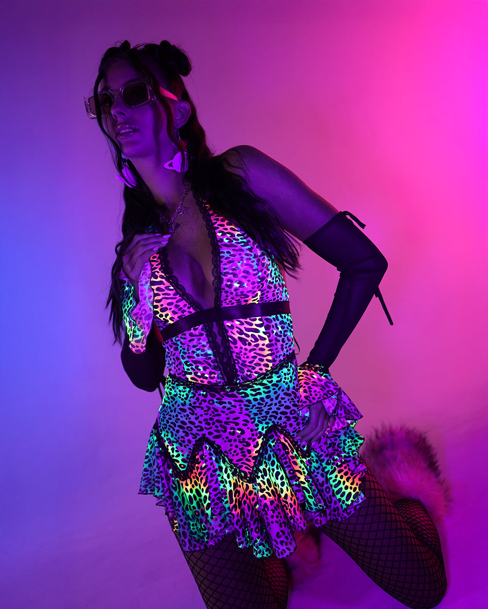 Cosmic Jungle Dress with Sleeves - Image 33592700240055