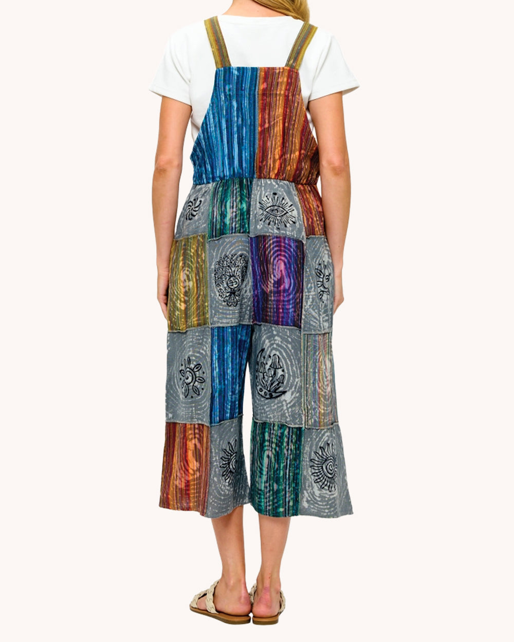 Color Drift Patchwork Overalls - Image 1
