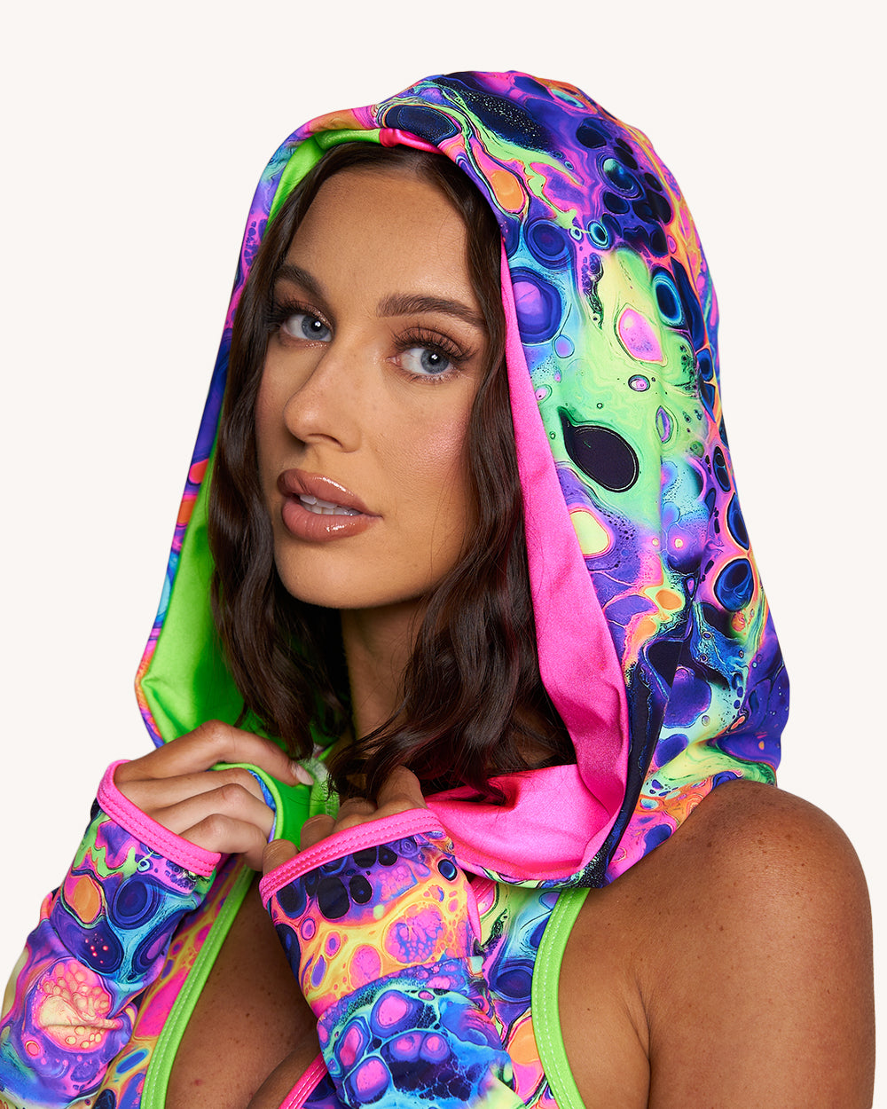 Acid Aura Rolita Couture x iHR Groove n Glow Hood - Image 35634703827127