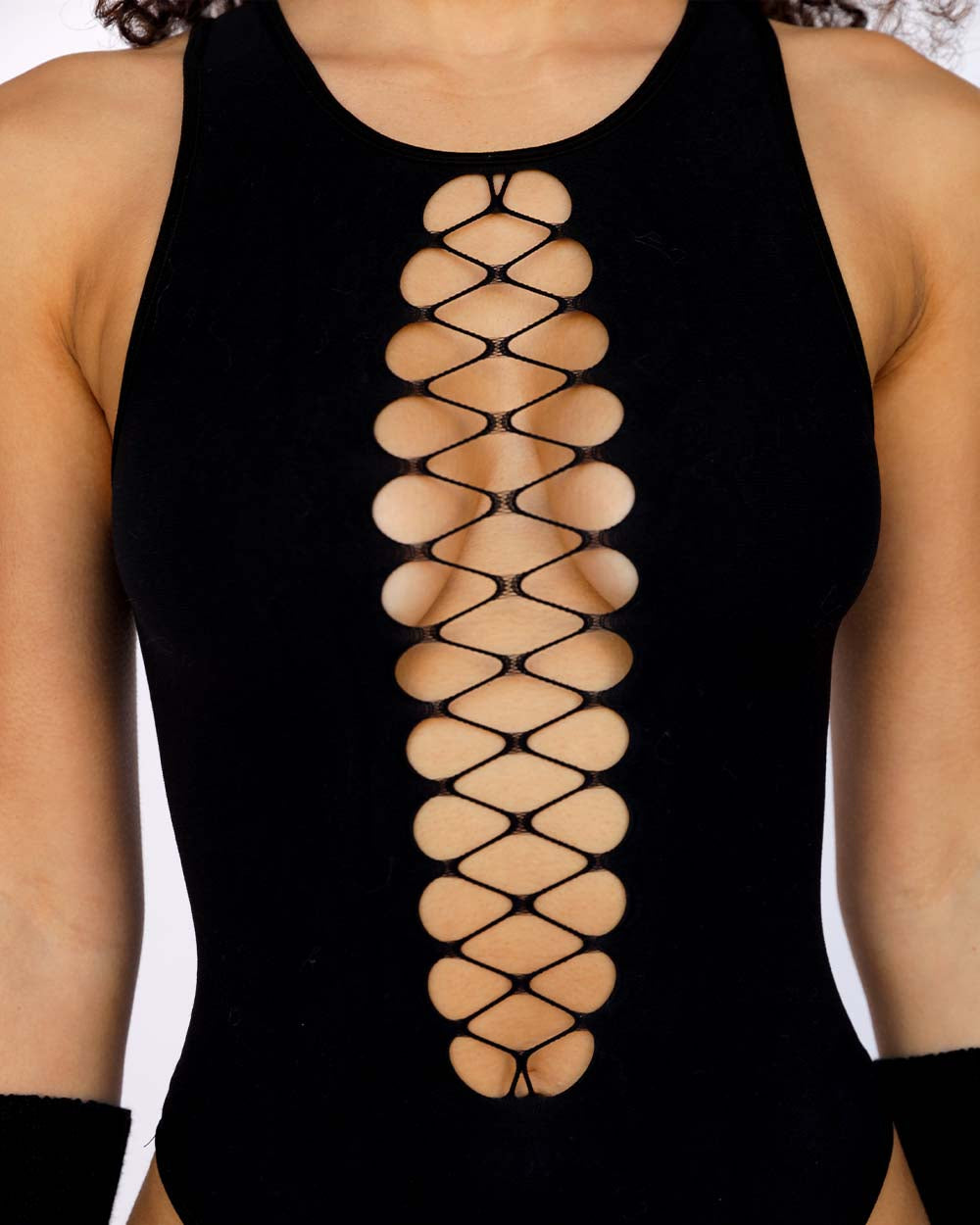 Bass Destruction Cutout Bodysuit-Black-Regular-Detail--Quinn---One Size