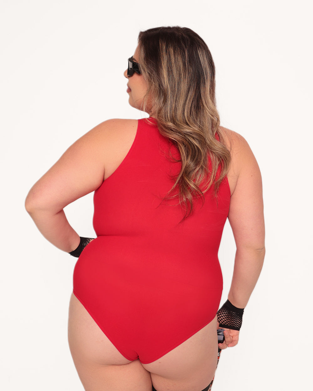Bass Destruction Cutout Bodysuit-Red - Image 4