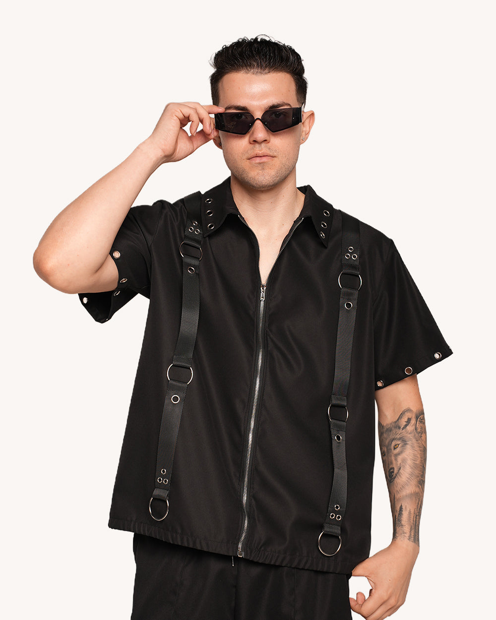 Bow Down Men's Zip Up Top - Image 35046437028023