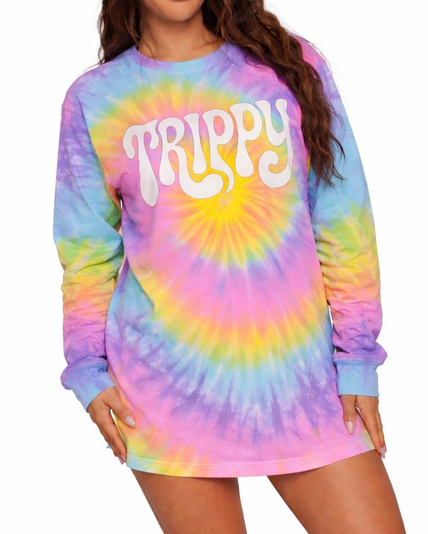 Trippin' in Tie Dye Long Sleeve Tee - Image 35327006113975