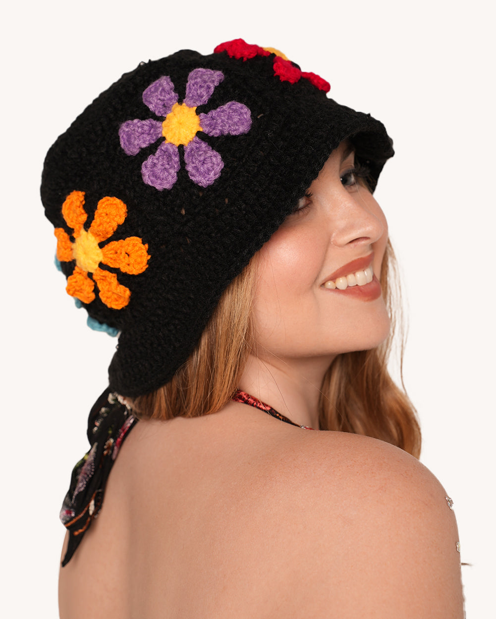 Child of the Forest Floral Crochet Hat - Image 35975423852727