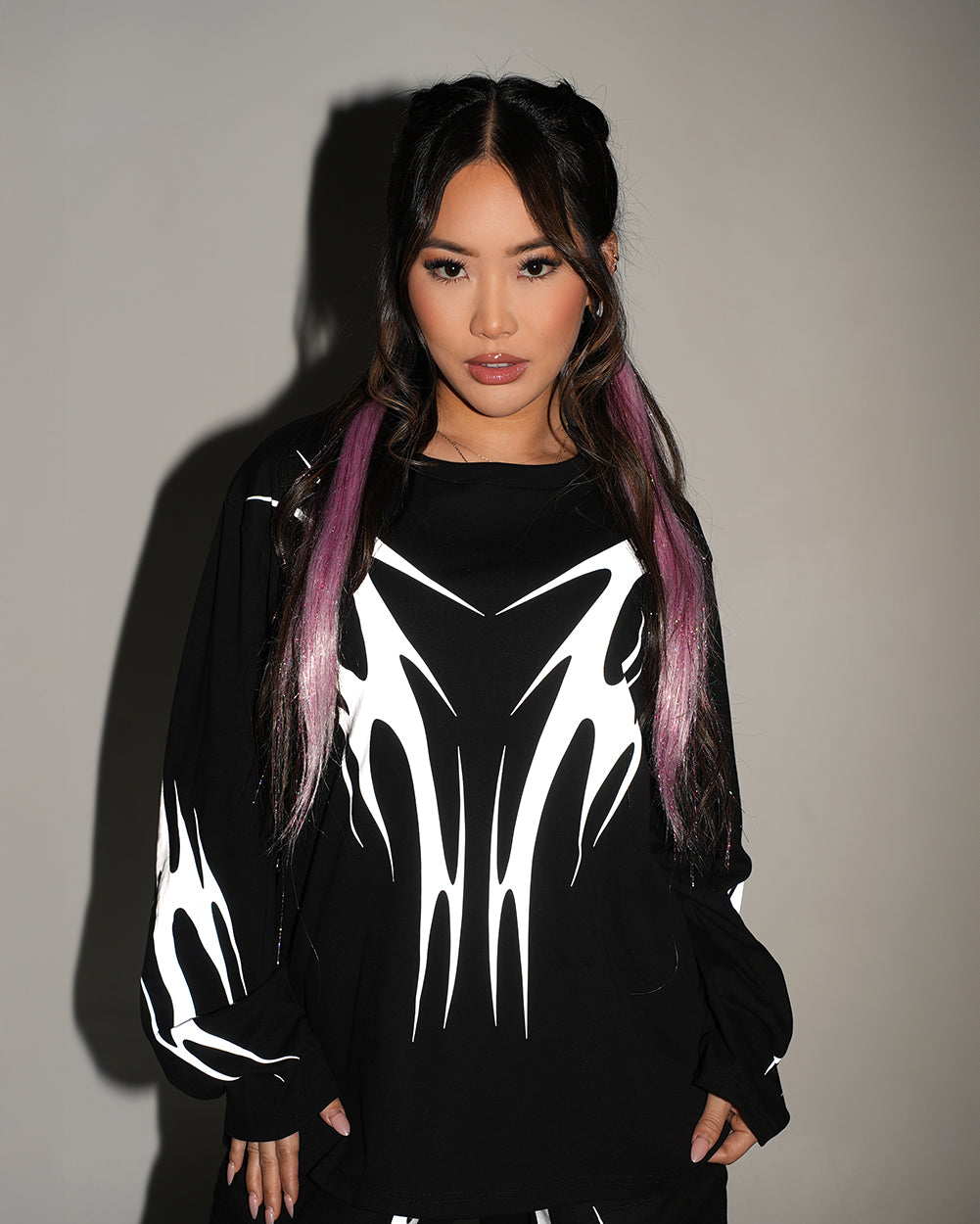 Coded in Chaos Unisex Reflective Long Sleeve - Image 34634043359415