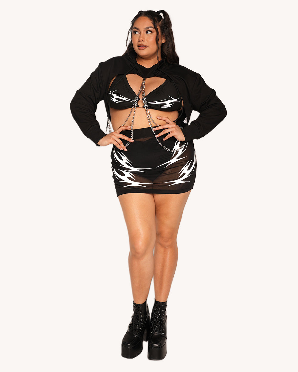 Coded in Chaos Reflective Skirt - Image 8