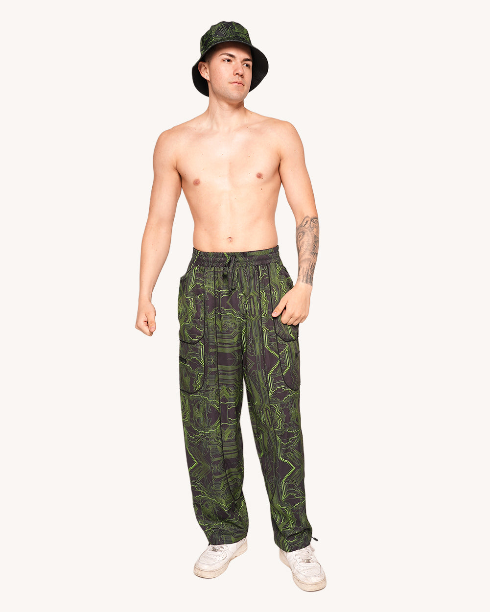 Cyber Matrix Harem Pants-Men