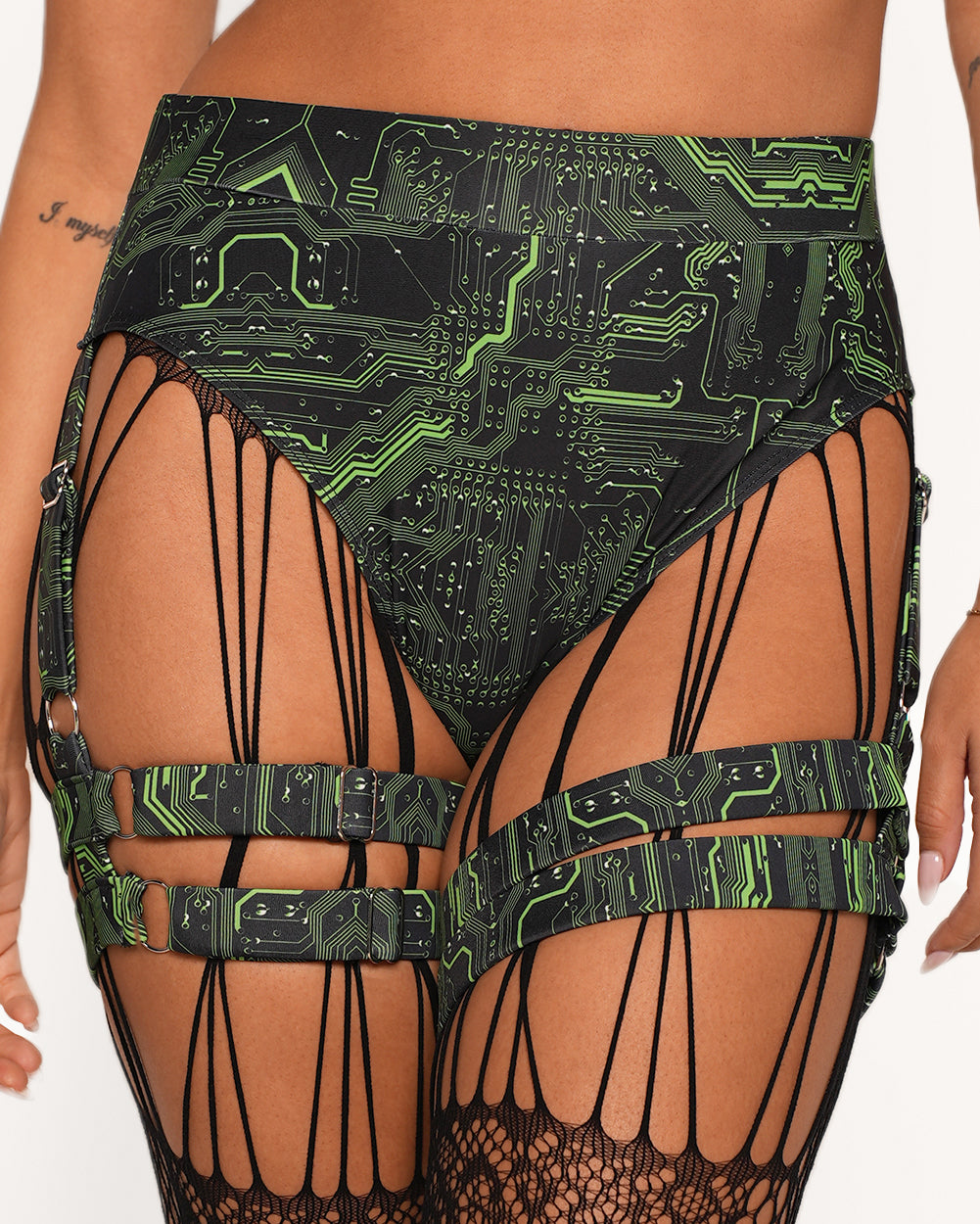 Cyber Matrix Harness Booty Shorts - Image 32055644127415