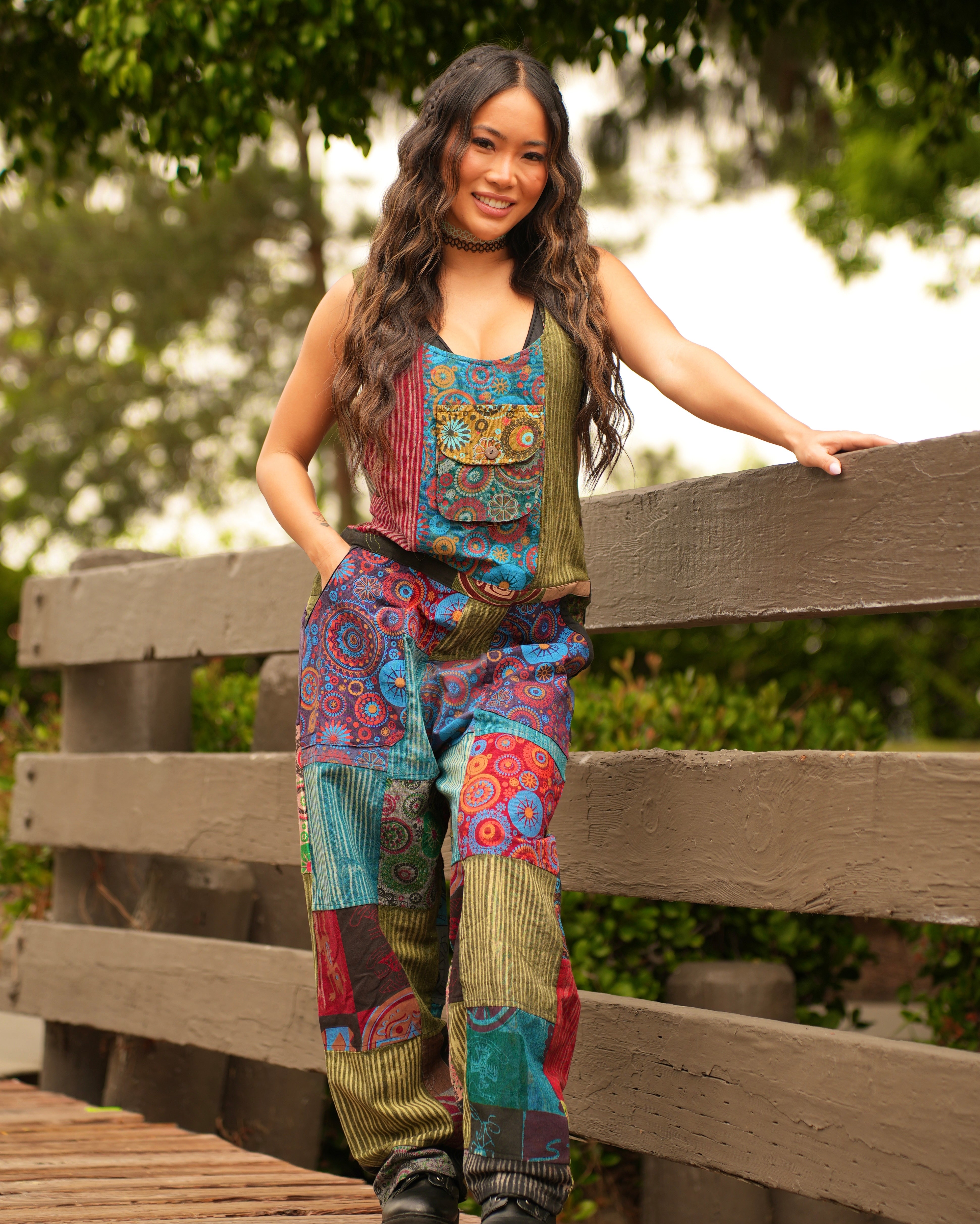 Peace, Love, and Vibes Overalls - Image 35864278827191