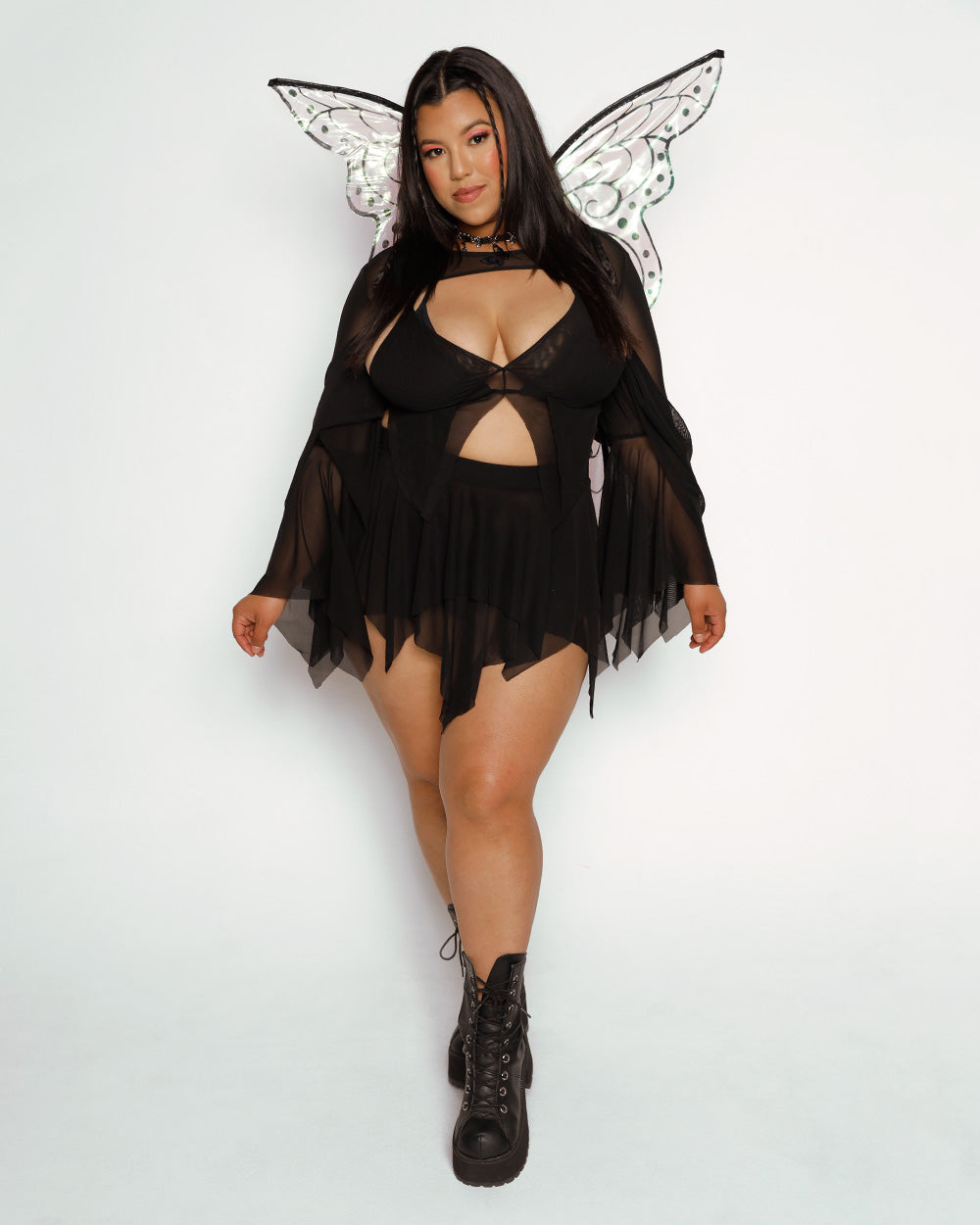 Dark Arts Mesh Skirt-Black-Curve1-Full--Silvia---1X