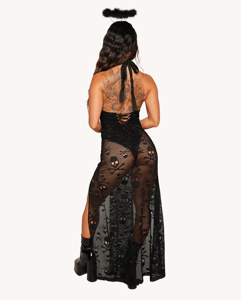 Dark Coven Fishnet Maxi Dress - Image 38369620132023