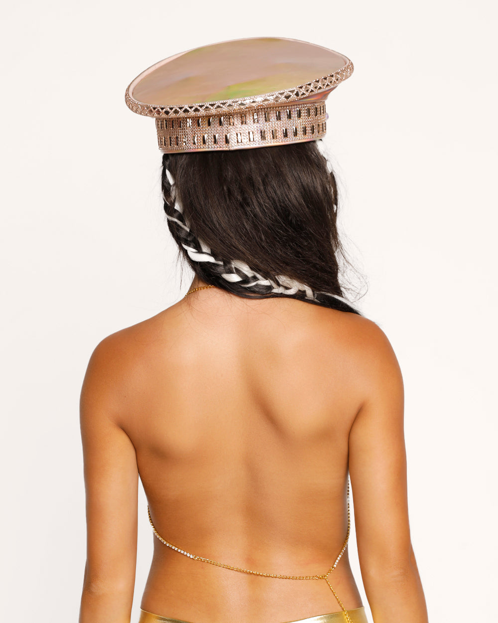 Delicate Flutter Butterfly Chain Top-Gold-Regular-Back--Chloe---S-M