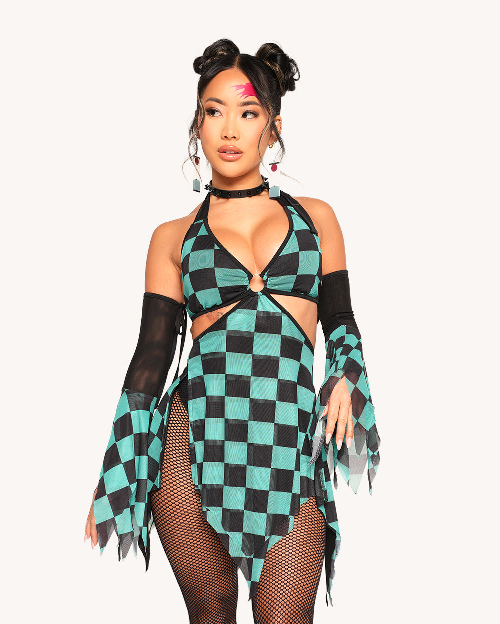 Demon's Mercy Mesh Dress with Sleeves - Image 33401819332791