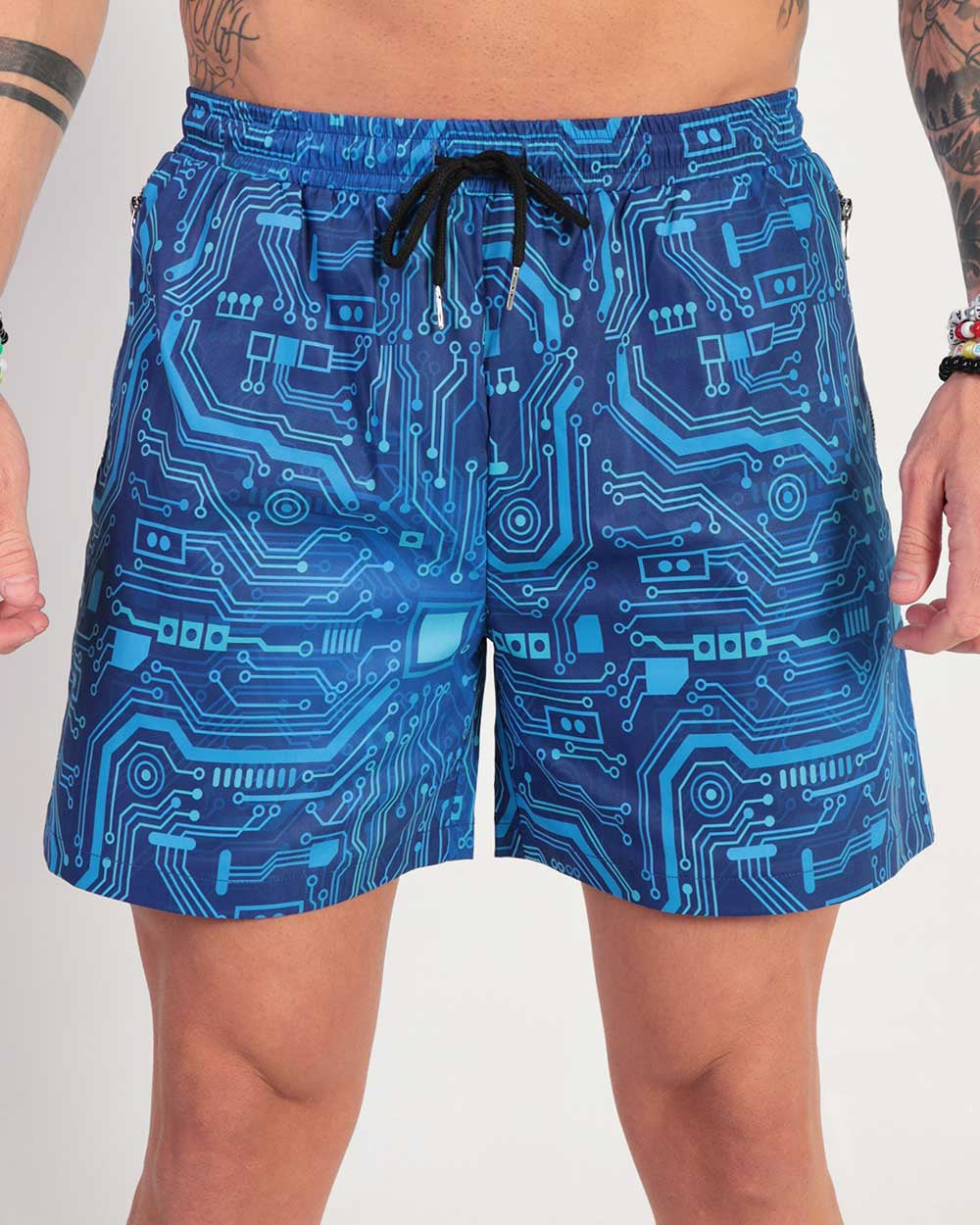 Digital Grid Men's Shorts - Image 34131985989815
