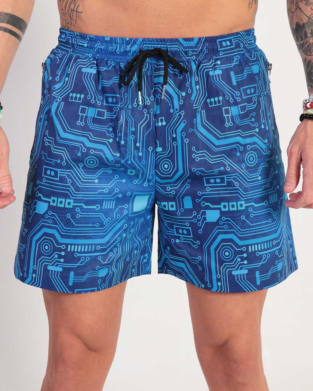 Digital Grid Men's Shorts - Image 34131985989815