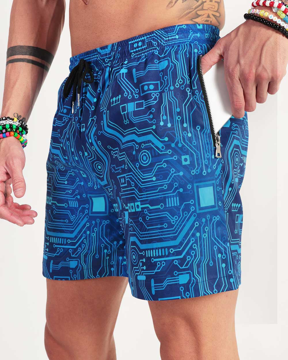 Digital Grid Men's Shorts - Image 2