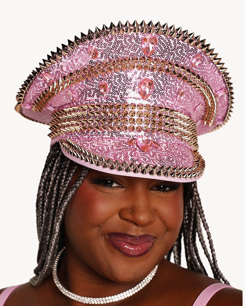 Disco Diva Captain Hat - Pink - Image 36035780411575
