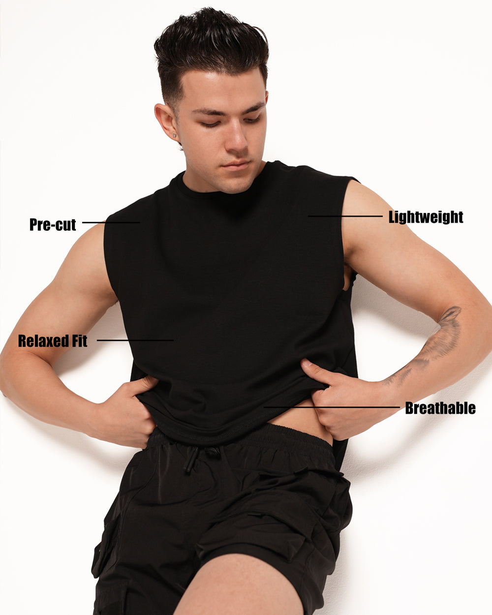 Dusk to Dawn Men's Cut Off Shirt-Men