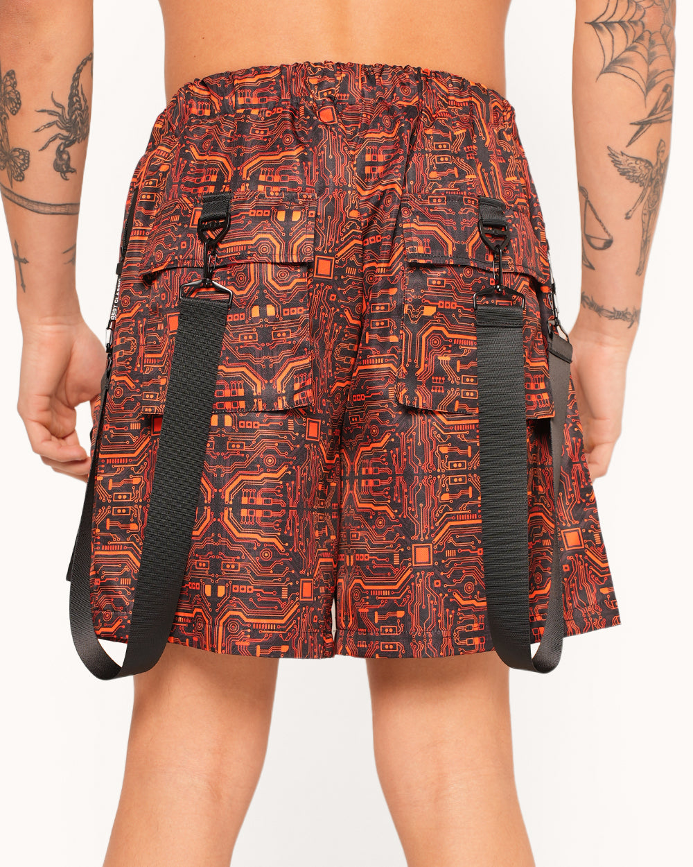 Electro Techno Cargo Shorts-Men