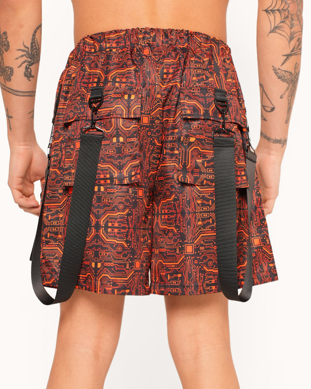 Electro Techno Cargo Shorts-Men