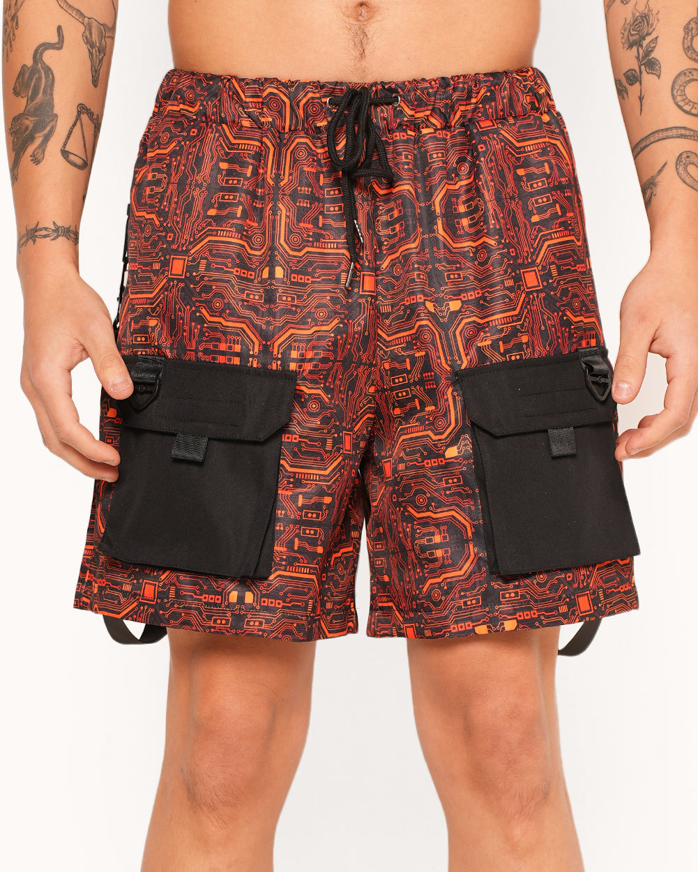 Electro Techno Cargo Shorts-Men