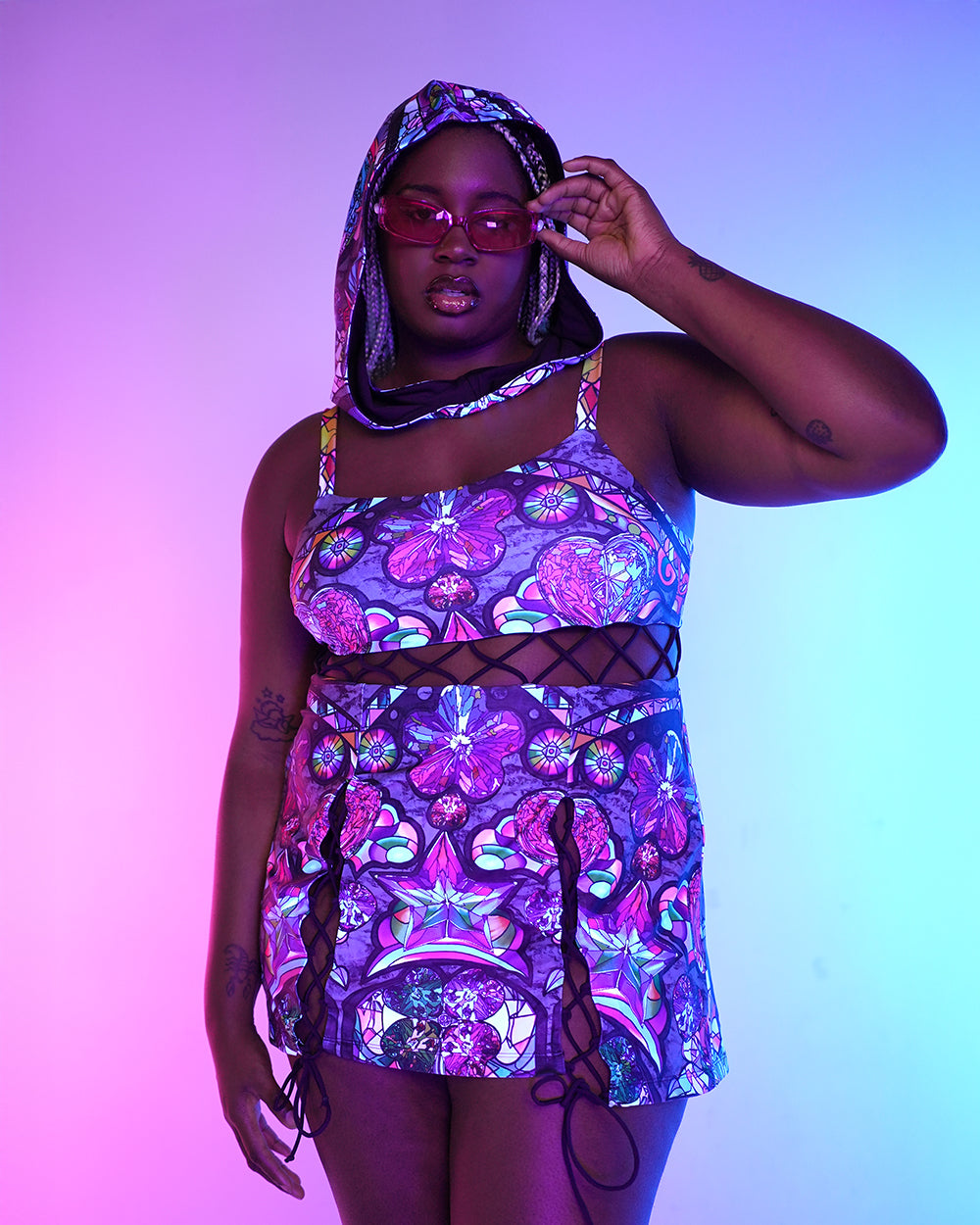 Ellie Paisley x iHR Neon Catherdral Dress Set - Image 8