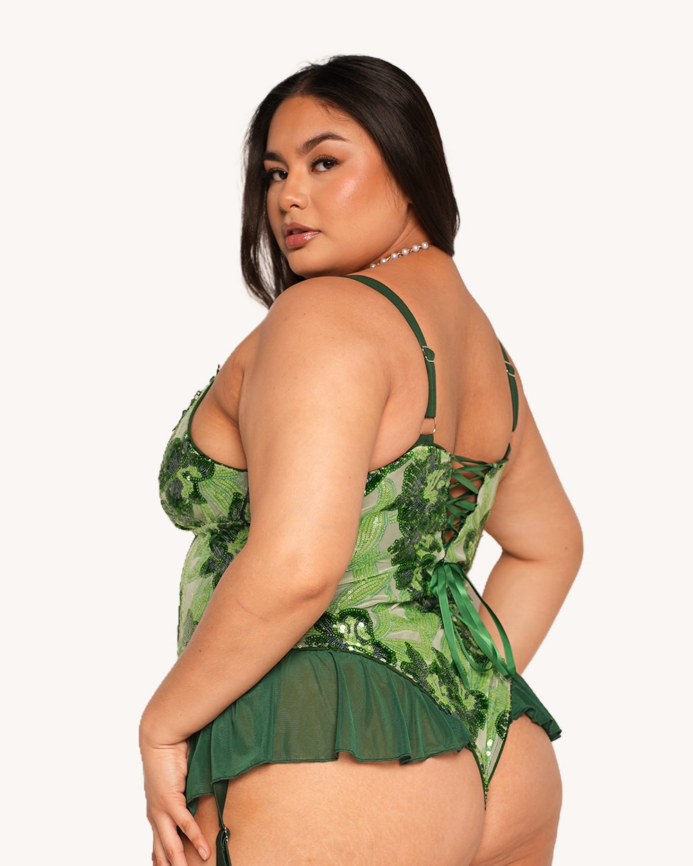 Fairytale Forest Floral Sequin Harness Bodysuit - Image 5