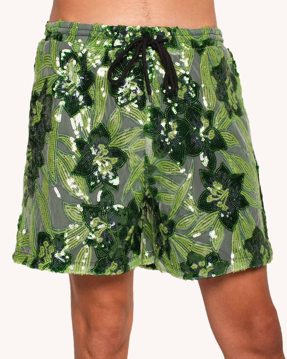 Fairytale Forest Floral Sequin Shorts - Image 34839355883703