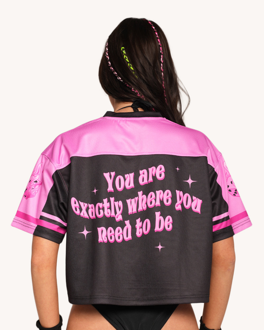 Feeling Lucky Cropped Football Jersey - Image 3