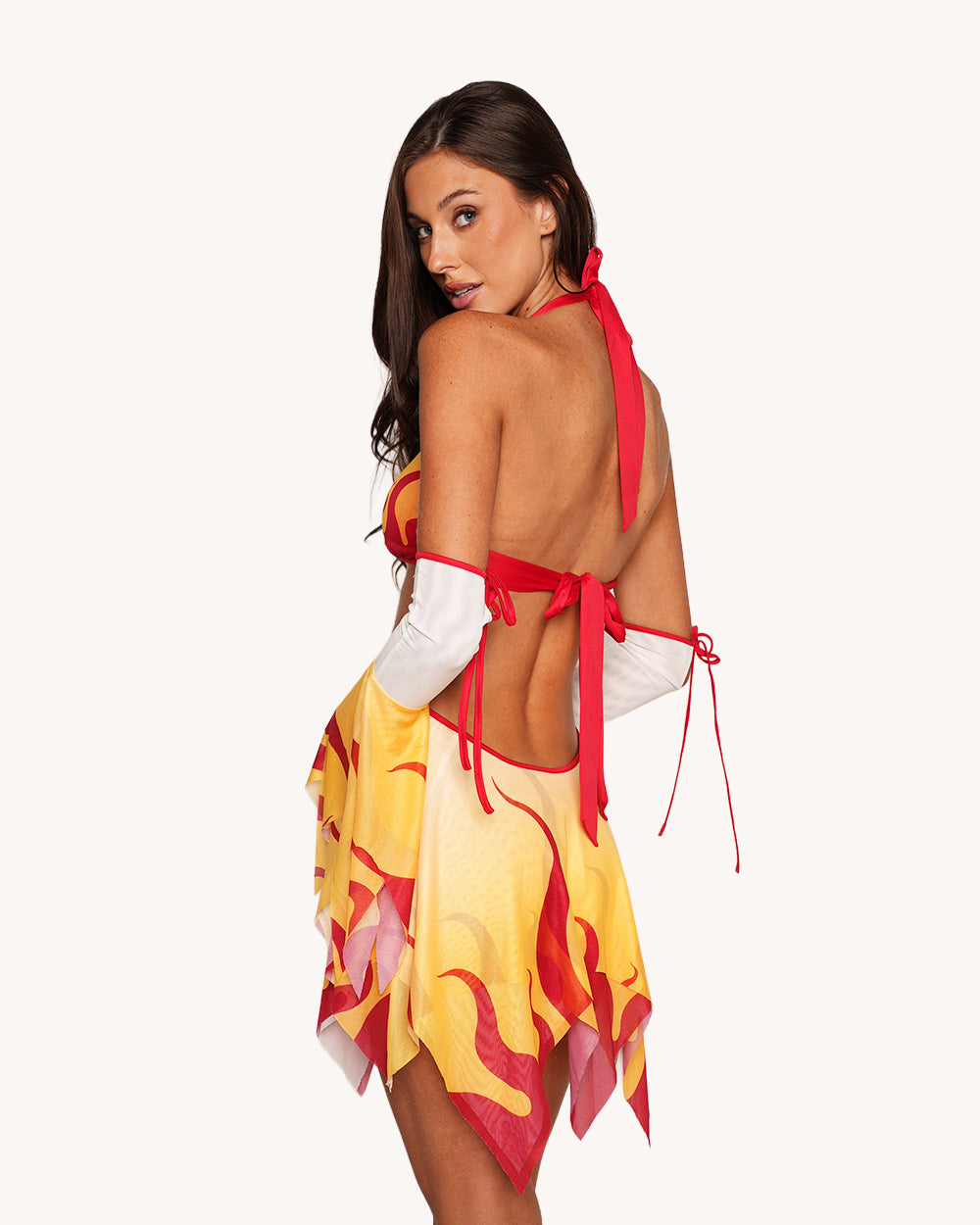 Fire Breathing Mesh Dress with Sleeves - Image 3