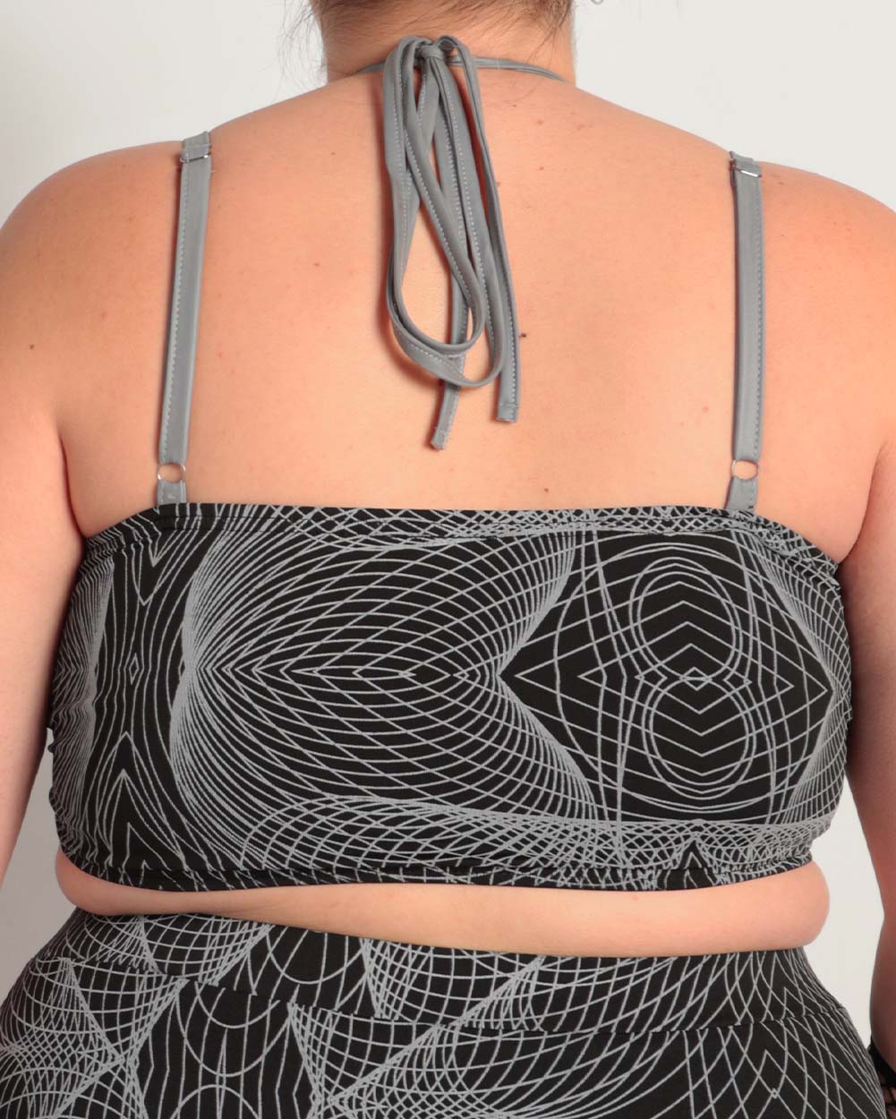 Flashbang Matrix Reflective Cutout Halter Top-Black/Grey-Reflective--Bethany---S