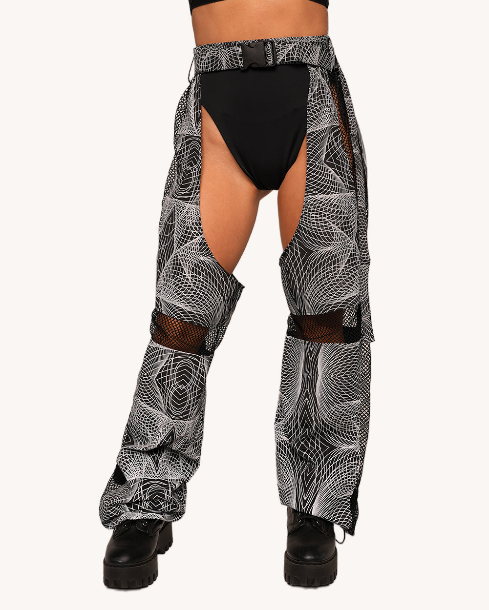 Flashbang Matrix Reflective Fishnet Chaps - Image 34261328658615
