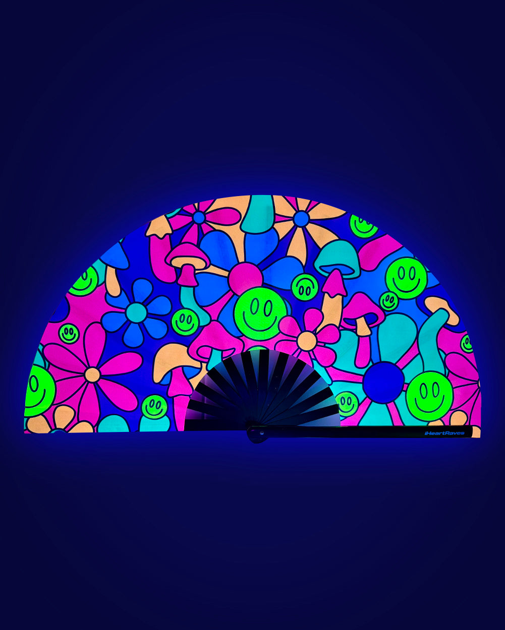 Flower Bomb UV Reactive Hand Fan - Image 32206729216183