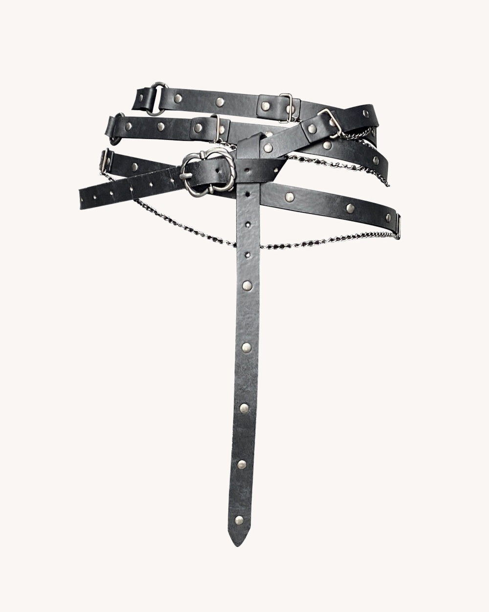 For The Thrill Leather Chain Belt
