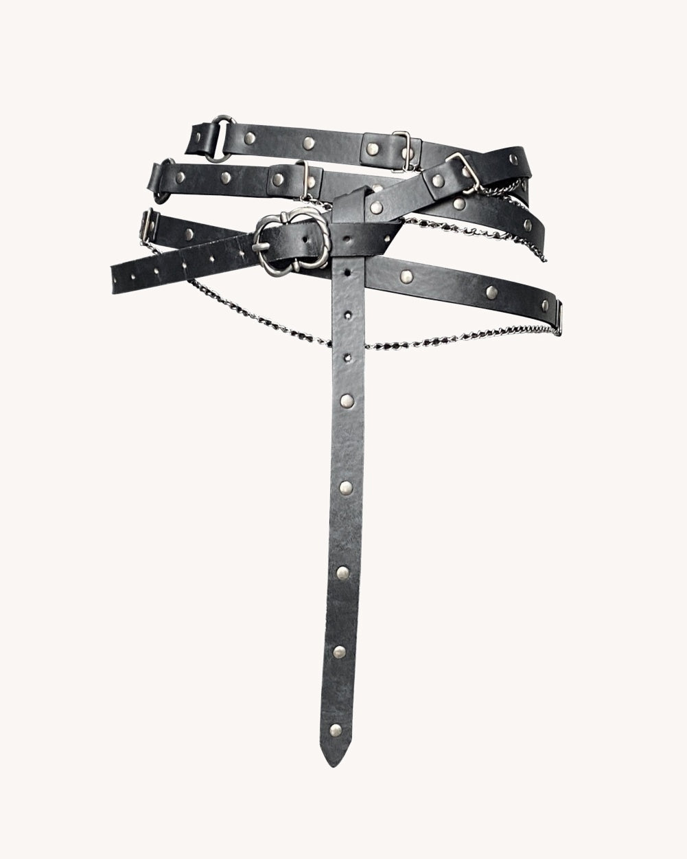 For The Thrill Leather Chain Belt