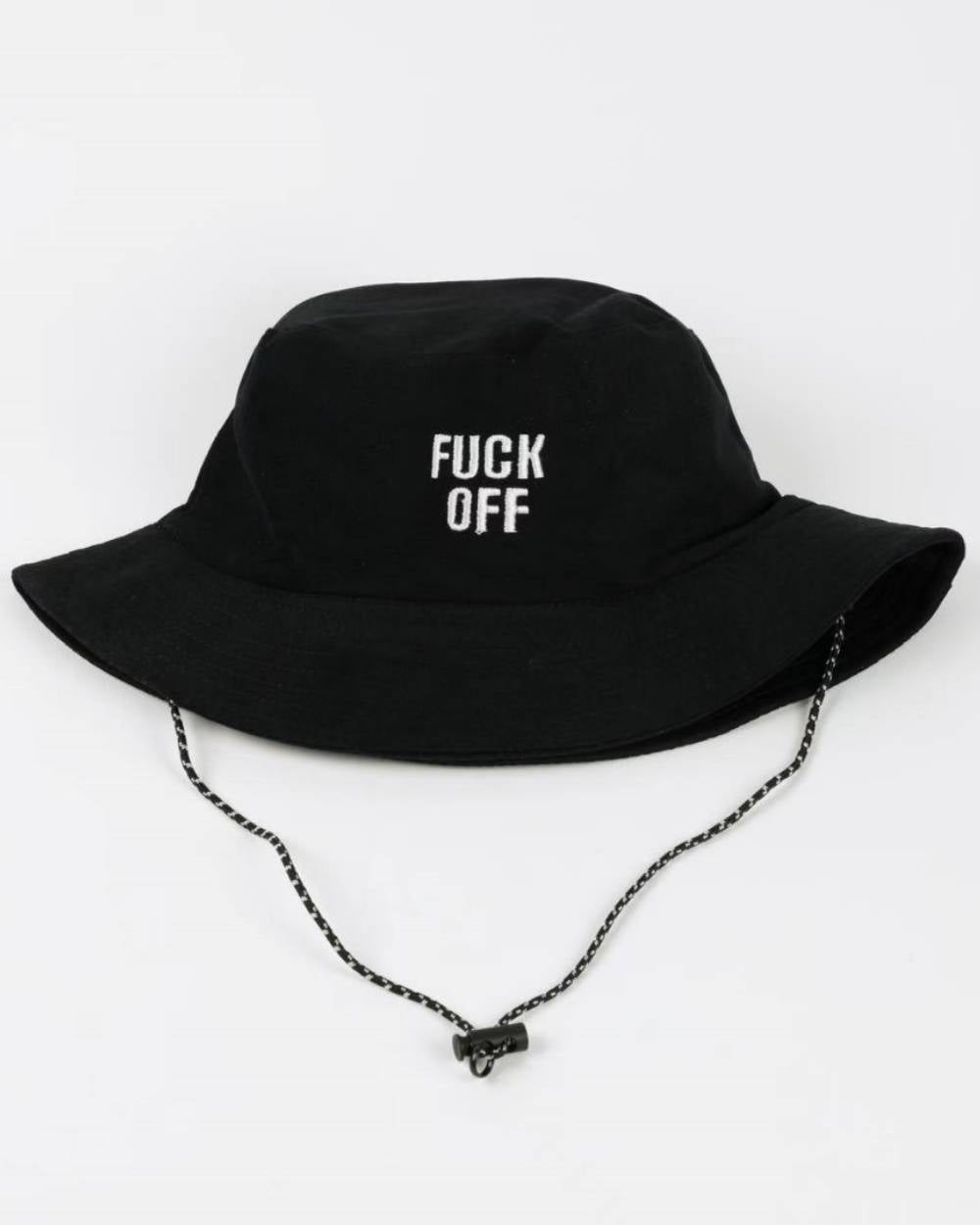 Fuck Off Bucket Hat with Removable Wind Cord