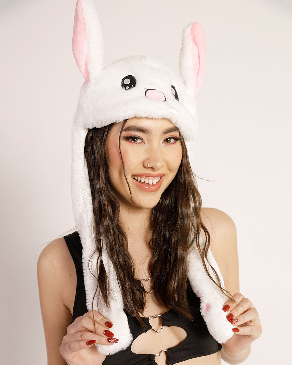 Glow Bunny LED Bucket Hat-White-Front--Bethany