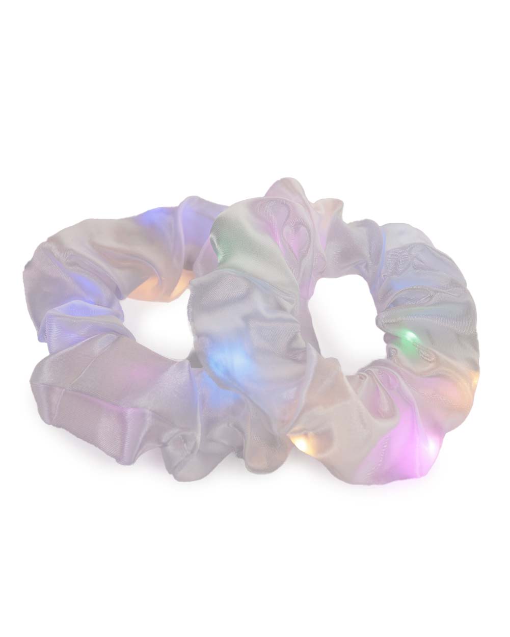 iHeartRaves Glow Girl Glow LED Scrunchies-White-Glow 2