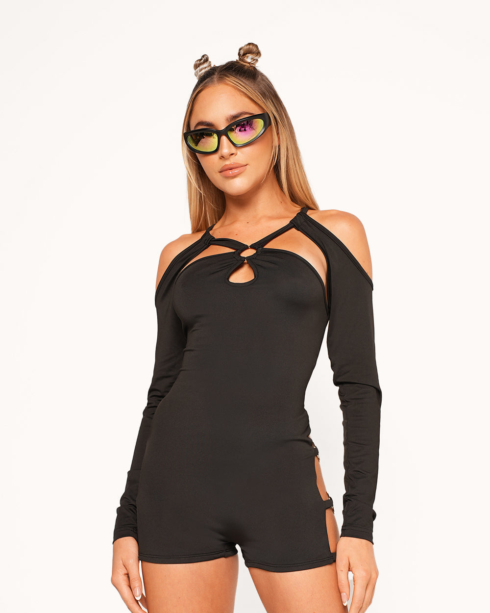 Good Times Romper-Black-Regular-Front--Liberty---S