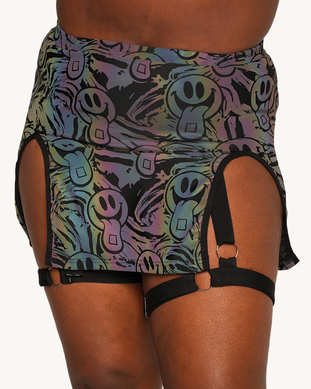 Happy Hour Rainbow Reflective Cutout Skirt - Image 34708662550711